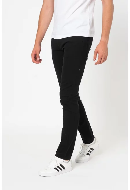 Прилепнали дънки със средна талия - Черен