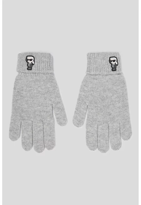 Ръкавици K/Ikonik с лого - Светло сив
