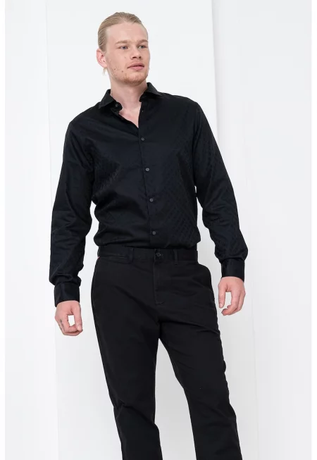 Риза с лого - Черен