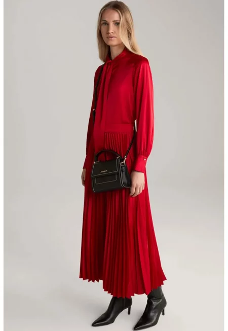 Риза със скрито закопчаване и панделка - Червен