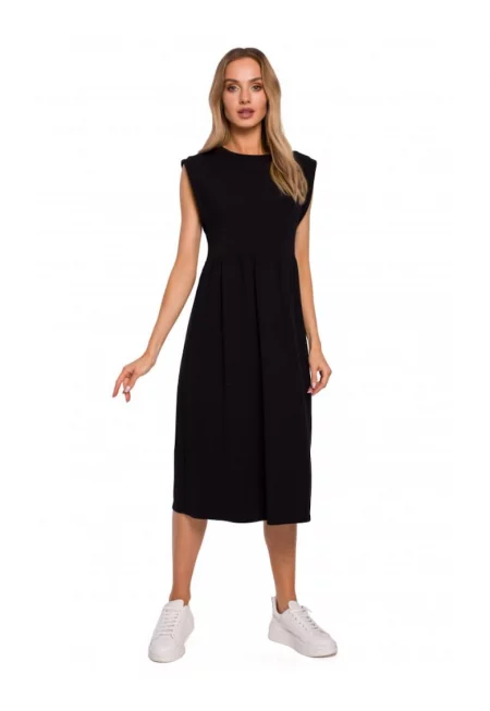 рокля - памук/еластан - черна