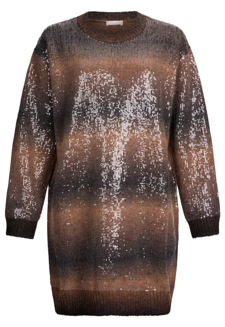 Рокля-пуловер с пайети
