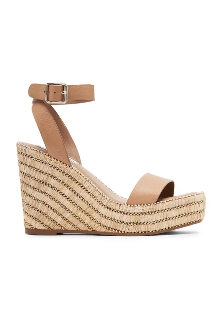 Скосени сандали от кожа и еко кожа - Бежов/Камел