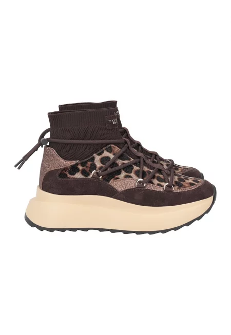 Скосени спортни обувки - Тъмнокафяв/Кафяв