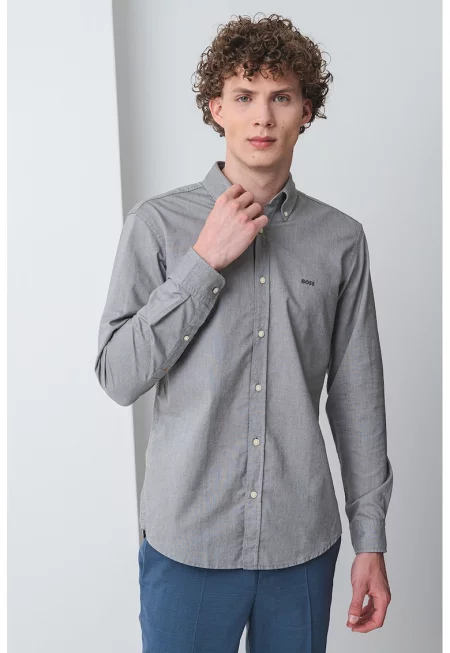 Стандартна памучна риза Rickert с яка Oxford