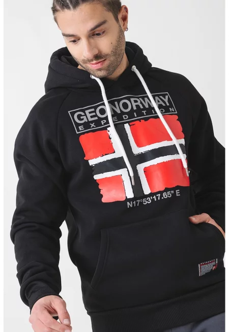 Стандартно худи с лого - Червен/Бял/Черен