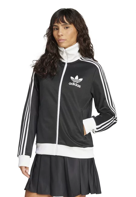 Суитшърт Heritage с цип и лого - Бял/Tъмносив