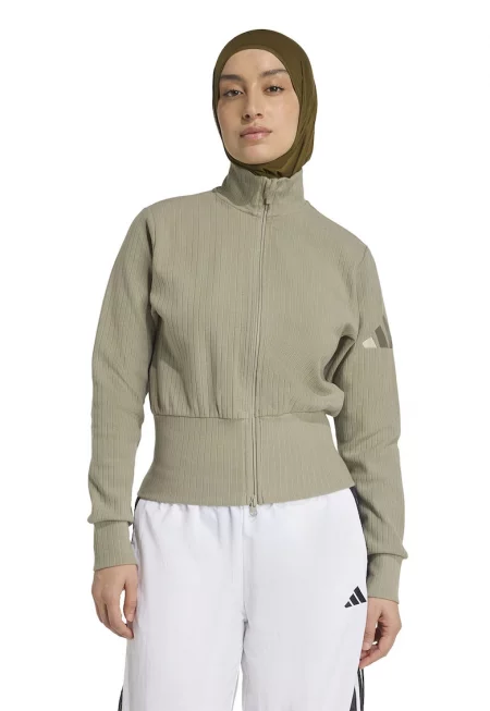 Суитшърт с памук с къс цип