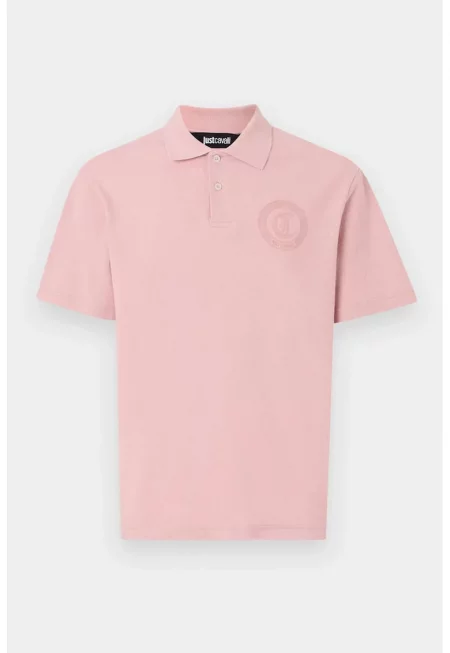 Тениска с кръгло деколте и лого отпред 78OAGT01 - Розово