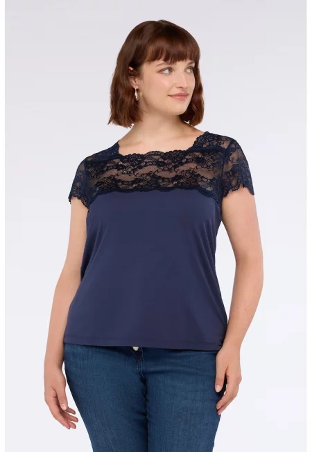 Тениска с модал и дантела