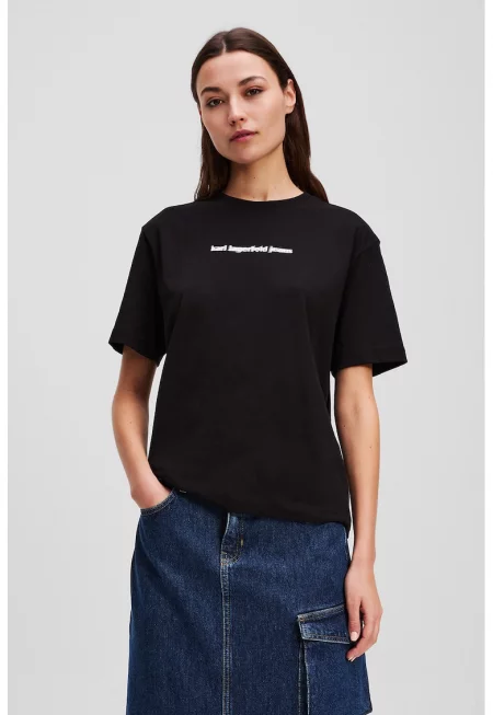 Тениска с овално деколте и лого