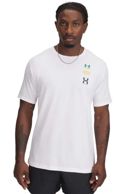 Тениска с памук с овално деколте и лого