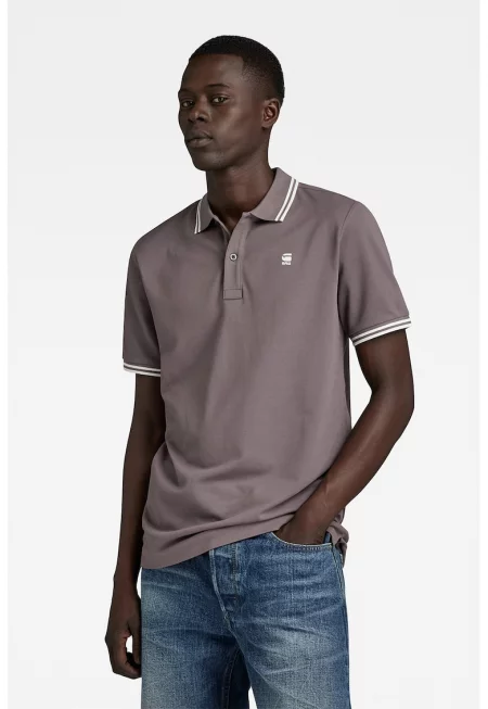 Тениска слим Dunda с органичен памук и яка