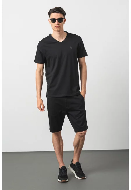 U.S. Polo Assn - Памучна тениска с шпиц