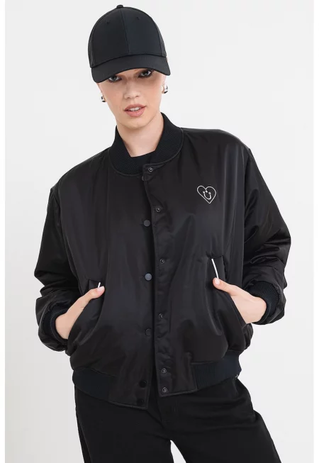 Яке бомбър с капси - Черен