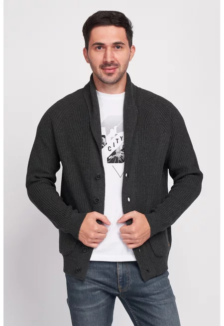 Жилетка с джобове - Антрацитно сиво