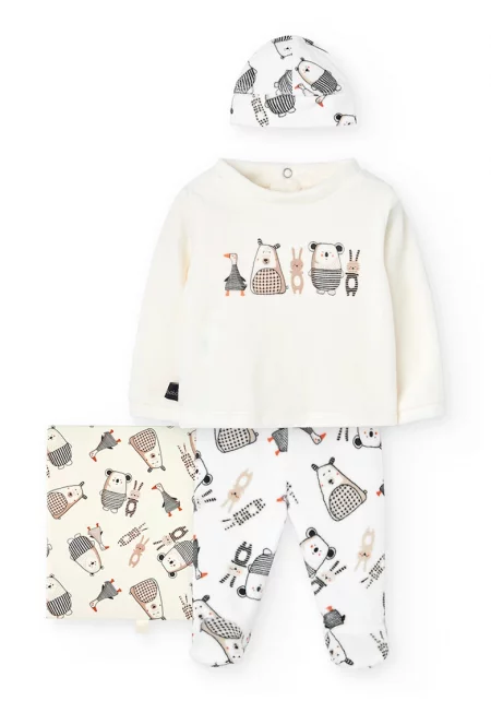 Блуза - панталон и шапка с анимирана шарка - 3 части