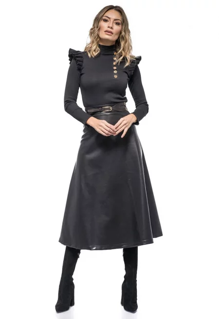 Блзуа Lethia с набирания - Черен