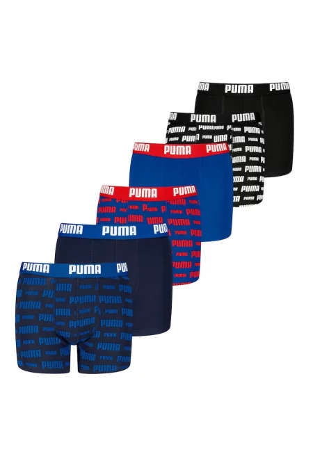 Боксерки с лога - 6 чифта - Червен/Черен/Син