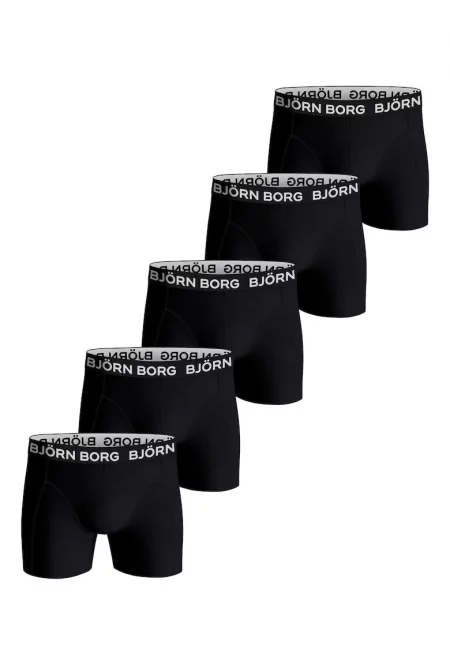 Боксерки с лого на талията - 5 чифта - Бял/Черен