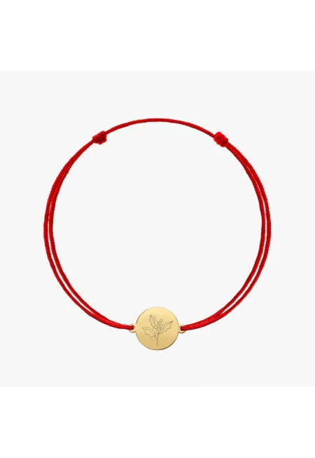 Bratara snur din aur Birth Flower - December Holly