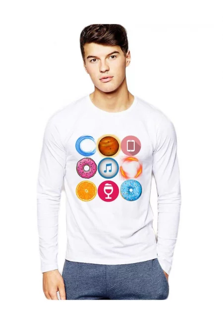 Бяла мъжка блуза - Кръг