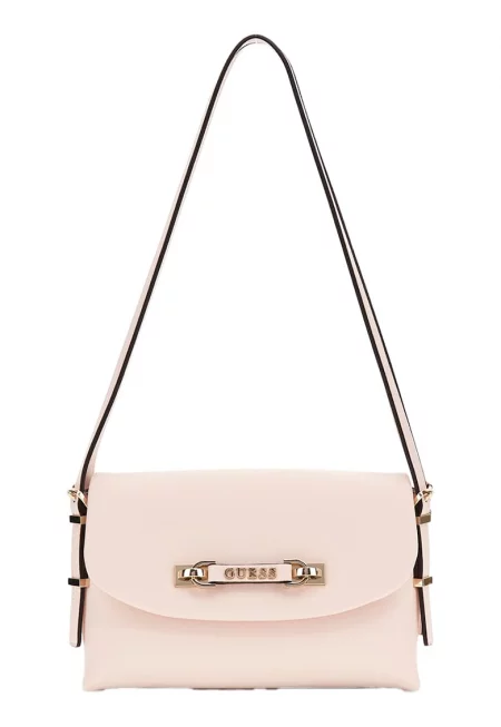 Чанта през рамо от еко кожа - Прашно розово