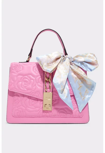 Чанта през рамо от еко кожа с панделка