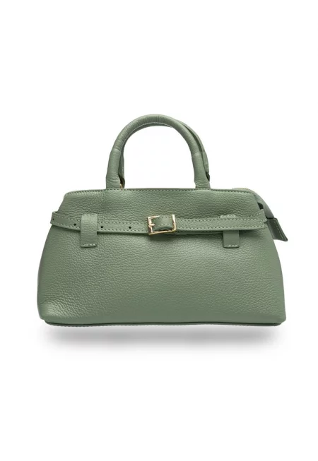 Дамска чанта от естествена кожа Miriam - Зелен