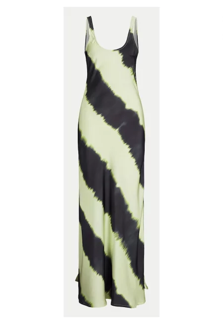 Дамска лятна рокля  12270973 - Полиестер - Зелен/Черен