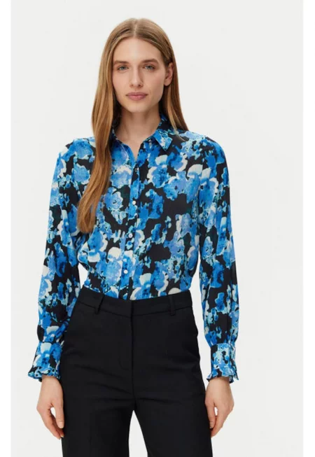 Дамска риза -  305252821 - Полиестер - Син