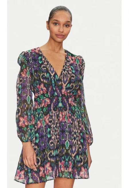 Дамска рокля -  305253354 - Рециклиран полиестер - Многоцветен