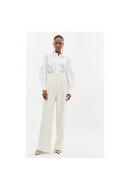 Дамски панталон - Изработен по поръчка - 303620134 - Синтетичен - Бежов - Бежов