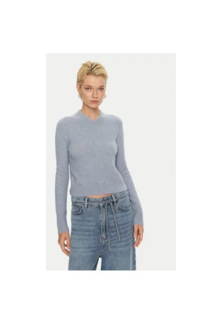 Дамски пуловер -  304750144 - Вълна алпака/Вълна/Рециклиран полиестер - Син - Син