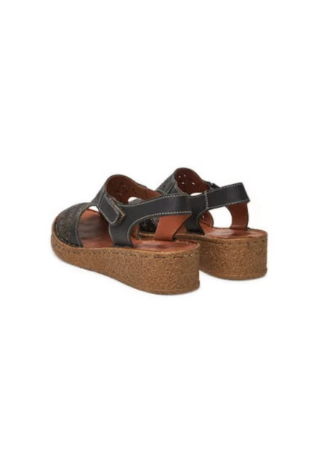 Дамски сандали - 710226-01 - Удобни - Естествена кожа - Черен