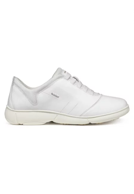 Дамски спортни обувки - D45VUC-08514 -  Естествена кожа - Бял