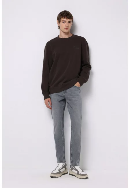 Дънки 067 Jack с миди талия - Tъмносив