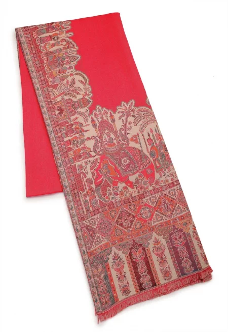 Десениран шал с незавършен подгъв - Многоцветен