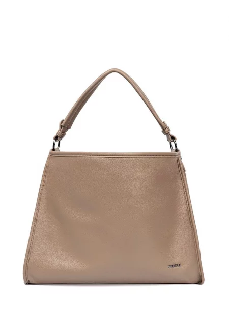 Елегантна бежова чанта за рамо  от полиестер - за ежедневна употреба