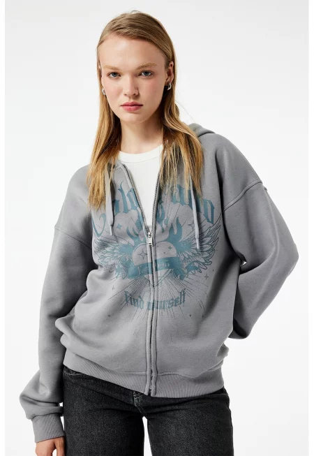 Худи с цип и графика