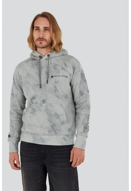 Худи Talis с принт и джоб кенгуру - Светлосив меланж