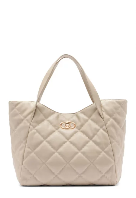 Капитонирана шопинг чанта - Бежов