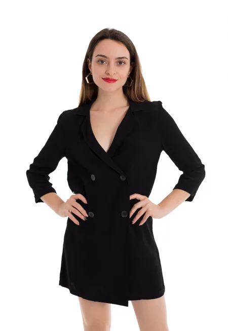 Къса рокля Alina с двуредно закопчаване