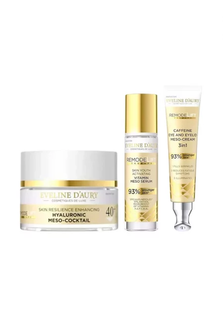 Комплект Eveline D'Aury 40+ - Remodelift Therapy - с крем за лице 50 мл - витаминизиращ серум 30 мл и крем за очи и клепачи 20 мл