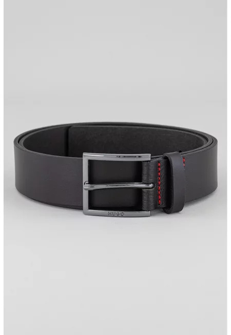 Кожен колан Geek с контрастни шевове - Тъмнокафяв