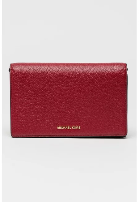 Кожена чанта през рамо Jet Set - Тъмновиолетов