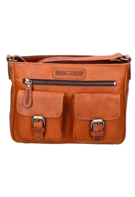 Кожена чанта с джобове - Кафяв