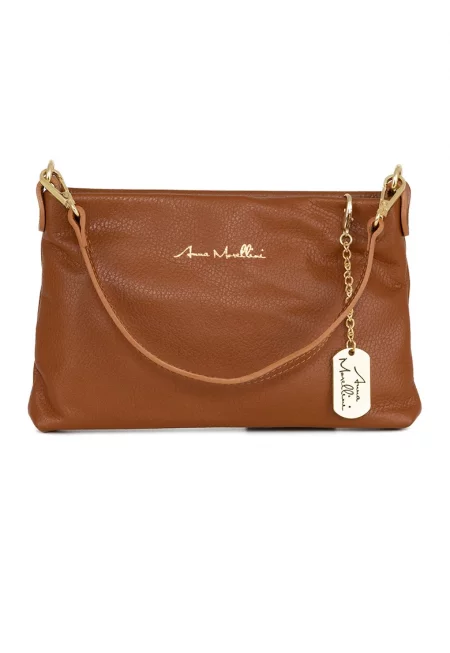 Кожена чанта с висулка с лого