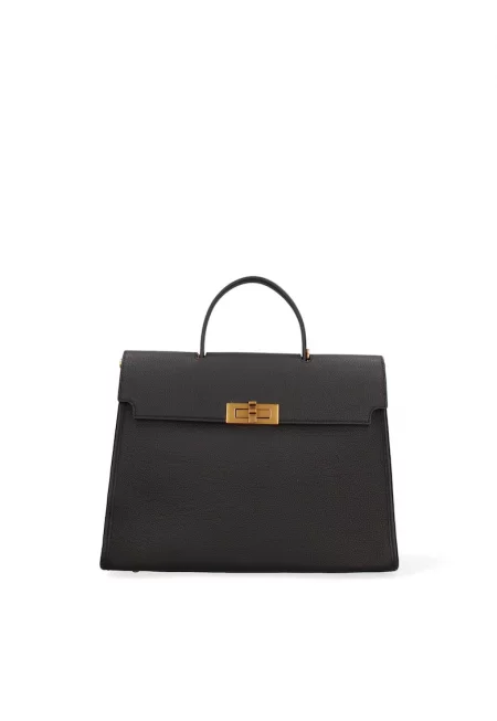 Кожена чанта за рамо Zaffiro с отделяща се презрамка - Черен