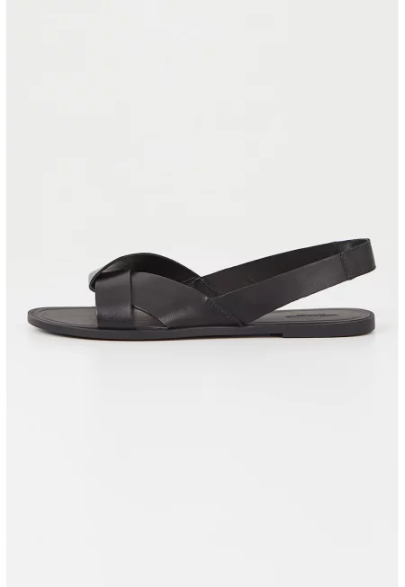 Кожени обувки с отворена пета - Черен